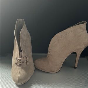 Elegant Tan High Heel Ankle Boots